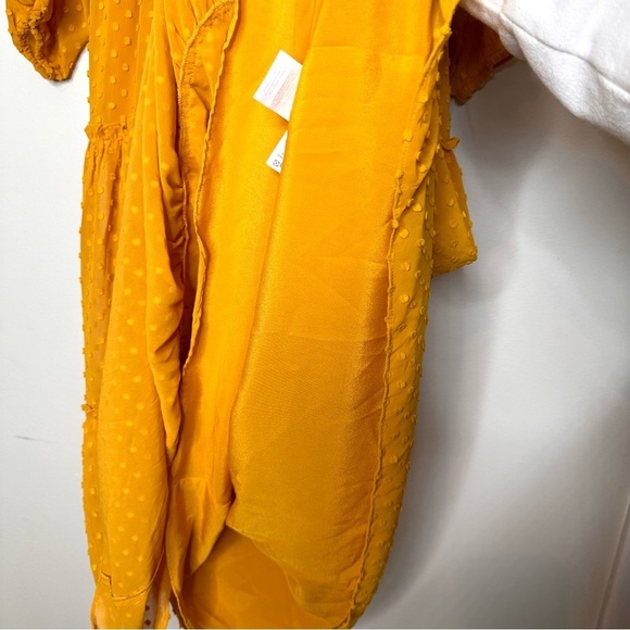 Womens J Crew Tiered Dress Long Sleeve Midi in Swiss Dot Item AG545 Boho Gold - Picture 7 of 9